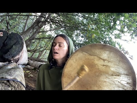 Shamanic drumming and chanting by the ocean for ancestral and land healing