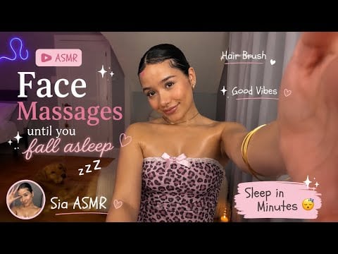 ASMR Face Massages Until You Fall Asleep 😴💗 Hair Brushing & Good Vibes