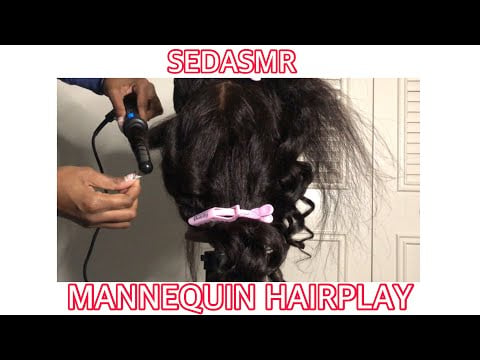 ASMR Wand Curling Mannequin’s Hair & Then Brushing Out (No Talking)