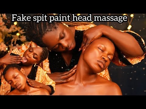 ASMR ✨NO gum compilation of fast and aggressive head and upper body massage with fake spit painting 