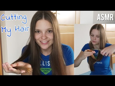 ASMR Cutting and Brushing my Hair