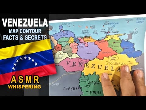 ASMR Geography: Drawing VENEZUELA map outline with states | Facts and secrets | Whispering facts