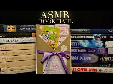 ASMR Book Haul + Blind Date with a Book Unwrapping📚 Whispers, Relaxing Tapping & Scratching, Paper 