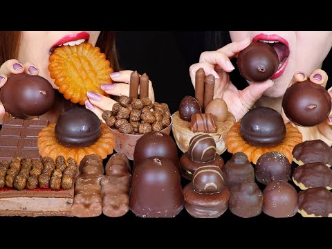 ASMR BUBBLY DESSERTS (GIANT CHOCOLATE MARSHMALLOW, CHOCO CAKE ICE CREAM SANDWICH, YAKGWA, MOUSSE) 먹방