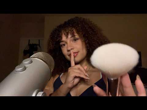ASMR slow & gentle triggers in dim lighting for sleep (mic scratching, brushing, personal attention)
