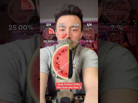 Perfect Watermelon Cut Challenge #satisfying #asmr #mouthsounds