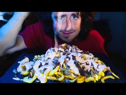 ASMR ANIMAL STYLE CURLY FRIES *SUPER MESSY ULTRA CHEESY* | NO TALKING | Nomnomsammieboy