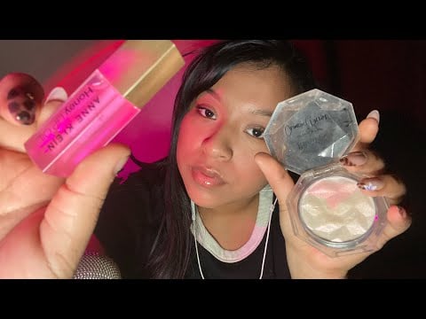 ASMR only doing your makeup with inaudible whispers & mouth sounds for a good deep sleep💕🎨