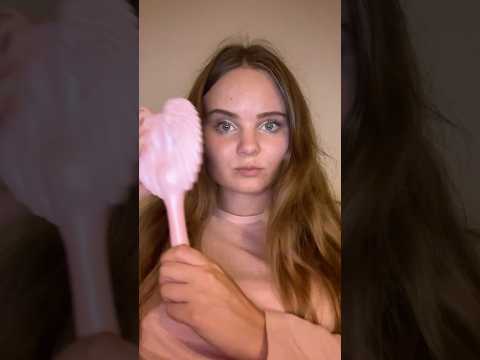 Asmr brushing my hair with new hairbrush for the first time