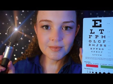 ASMR Eye Exam, Soft Spoken | Light Triggers | Close Up Personal Attention