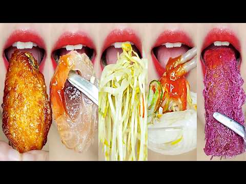 ASMR 🍜Pho Noodles & Spicy Soft Tofu Stew Emoji Food Mukbang Real Eating Sounds (No Talking)