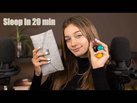 ASMR TRIGGERS - FALL ASLEEP in 20MIN! (Almost no talking!)