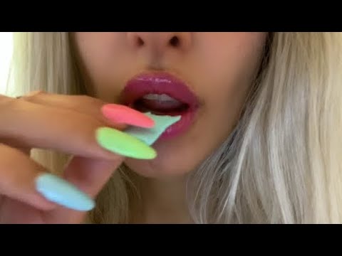 ASMR Kisses, Gum Chewing, Lip Gloss, Tongue Clicking, Camera / Face Brushing (No Talking)