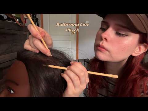 ASMR Lice Check In The School Bathroom (Light Gum Chewing)