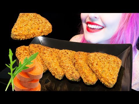 ASMR: Crispy Deep-Fried Arugula Sweet Potato Nuggets ~ Relaxing Eating Sounds [No Talking|V] 😻