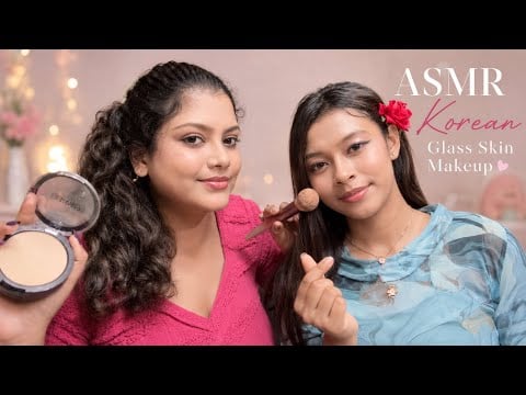 ASMR | Doing My Friend Korean Glass Skin Makeup | 🫰🏻💄