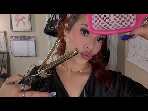 ASMR: Curling Your Hair Before A Date ✨ (Big Sister Roleplay) clicky sounds 