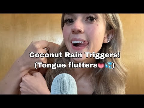 ASMR| Gum Chewing Mouth Sounds, & Coconut Rain 
