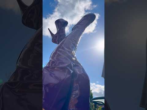 Boots ASMR outside in the gorgeous UK sun☀️🍃💜 #asmr #boots #thighhighboots #heels #highheels