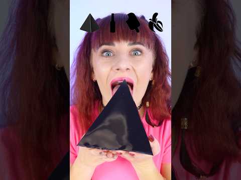 ASMR Black Candy Gummy Banana, Jelly Ice Cream #shorts #mukbang