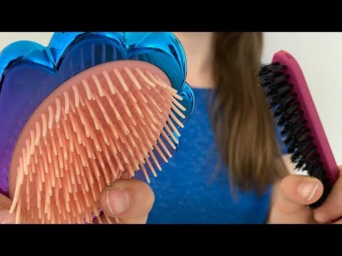 ASMR putting your hair up | hair brushing | hair play roleplay | no talking