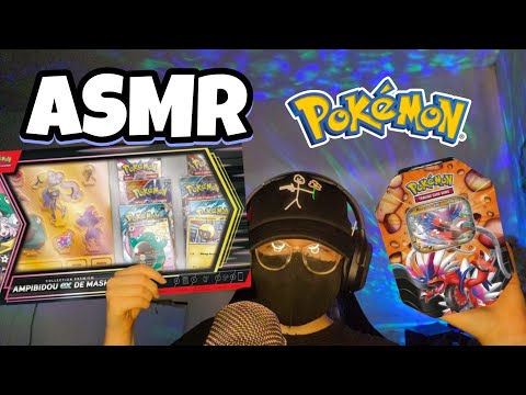 ASMR Français • OUVERTURE COFFRET AMPIBIDOU ET POKEBOX KORAIDON POKEMON 😴💤