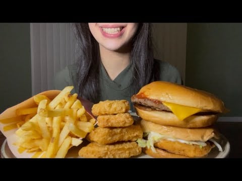 ASMR MCDONALD’S CHEESEBURGER, MCCHICKEN, CHICKEN NUGGETS, FRENCH FRIES