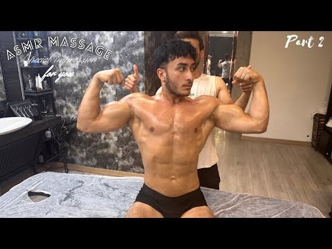 Asmr relaxation massage/ chest back and leg massage (part 2) for you