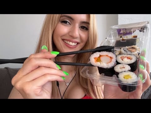 ASMR Eating LIDL Sushi! ~ whispering & eating 