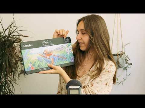 French painter tries Ohuhu pencils (unintentional soft speaking amsr)