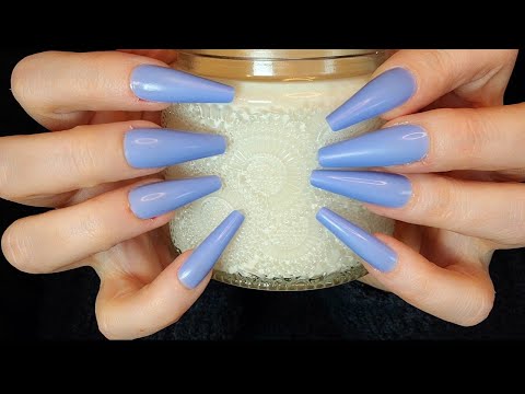 ASMR Textured Glass Scratching | No Talking | Long Nails