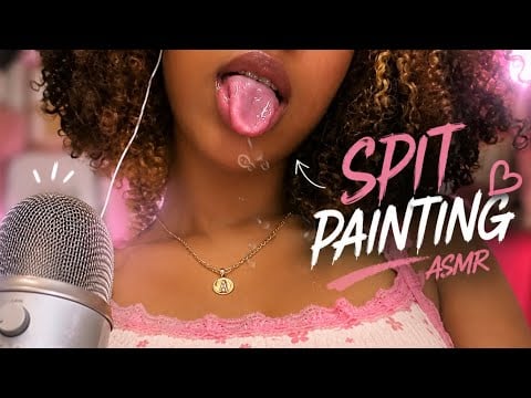 ASMR spit painting 👩‍🎨🎨