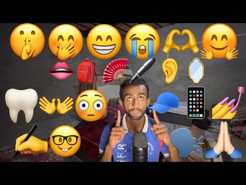 ASMR Emoji Challenge 😭😝👅👄🤧🤕