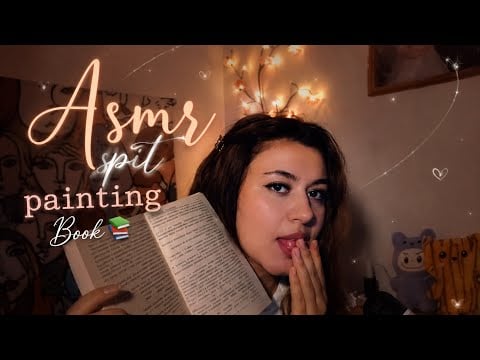 Asmr spit painting book for sleep 😪 mouth sounds #asmr 