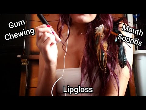 ASMR Lipgloss, Mouth Sounds, Gum Chewing, Mic Lickin(tried cutting out all my obnoxious breathing😂)