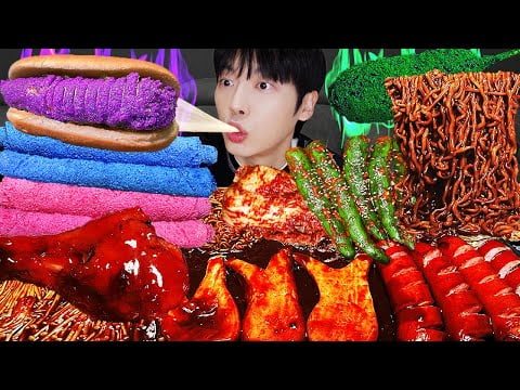 ASMR MUKBANG | 요리 모음 7# 치토스 가래떡 핫도그 치킨 불닭 김치 짜파게티 레시피  FRIED CHICKEN AND BEST COOKING