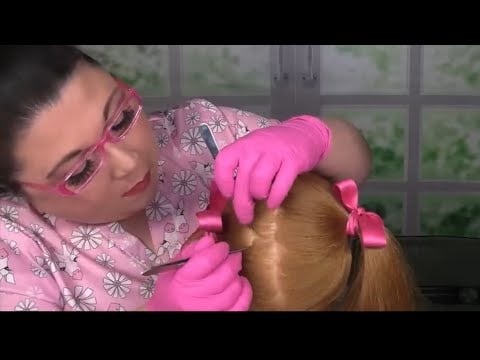 ASMR School Nurse Lice Check (Tweezers, Scalp Check, Lice Comb, Whispering) Medical Roleplay
