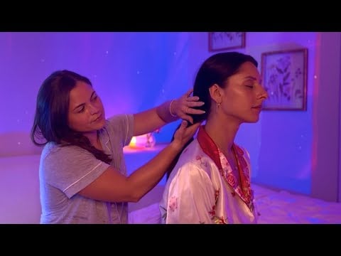 ASMR Cozy Sleepover | Back Tracing Games, Hair Play & Back Scratching on @loisaasmr