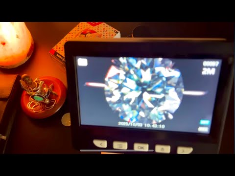 🔍 Looking Through a Magnifyier. Help Me Figure Out! Moissanite, Diamond, or Cubic Zirconia? ~ ASMR