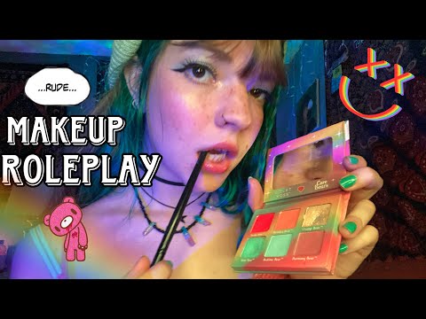 ASMR Rude Alt Girl Does Your Makeup ROLE-PLAY soft spoken fast & aggressive #asmr #roleplay #tingles