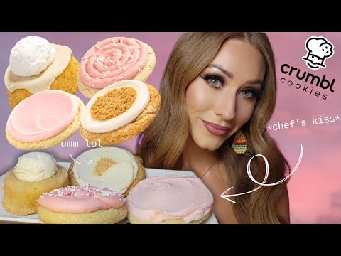 ASMR | *NEW* Crumbl Cookie!! BUTTER CAKE, STRAWBERRY CUPCAKE, PINK SUGAR, NY CHEESECAKE 🍓🍰 (mukbang)