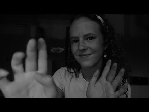 ASMR ~.~ Soothing Hand Movements in Black & White 🖤🤍 (+ mouth sounds)