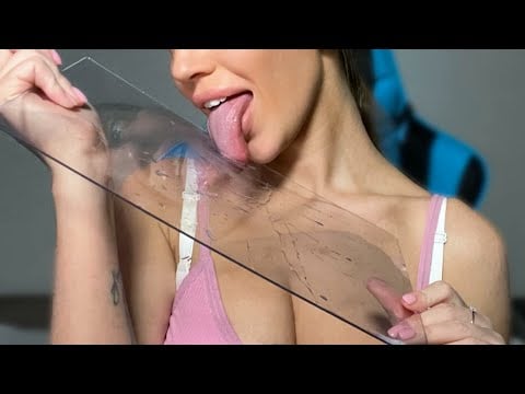 Glass licking long time | ASMR mouth sounds 4k