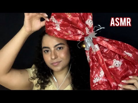 ASMR DE VÉSPERA DO NATAL/ EMBRULHANDO PRESENTE/ PASSANDO TEMPO COM VOCÊ