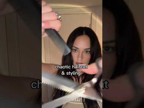 chaotic haircut & styling ✂️ #fastandaggressiveasmr #fastasmr #asmr #asmrvideo #fyp #haircut