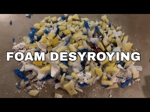 ASMR | AGGRESSIVE FOAM DESTROYING | Scratching, Ripping, Cutting | Lofi | No Talking