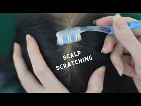 ASMR Tingles Scalp Scratching, Head Scratching With Toothbrush, Therapy Sounds For Headache Relief