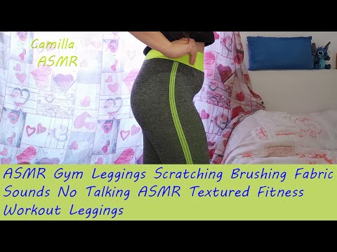 ASMR Gym Leggings Scratching Brushing Fabric Sounds No Talking ASMR Textured Fitness Workout Legging