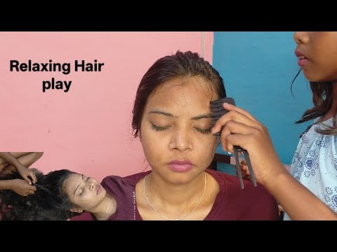 Bharti braided and combed my hair so gently 💆‍♀️✨ It was such a calm and relaxing moment!