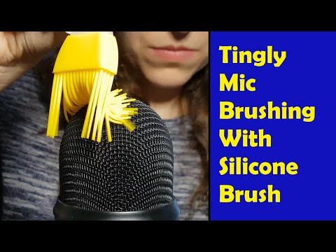 ASMR Tingly Mic Brushing With Silicone Brush - Great Sounds - No Talking